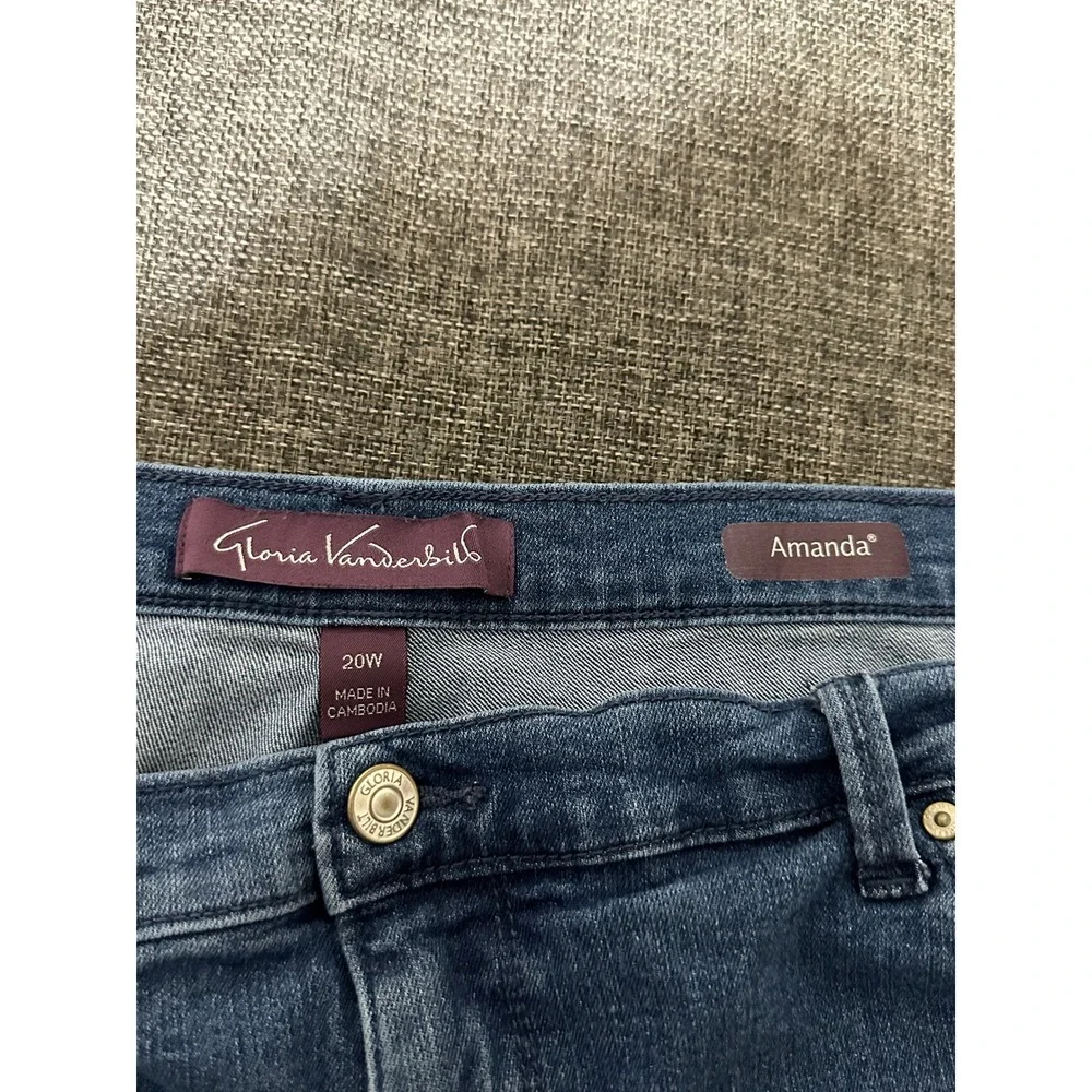 Gloria Vanderbilt Women's 20W Jeans Amanda Classic Tapered High‎ Rise Blue Denim